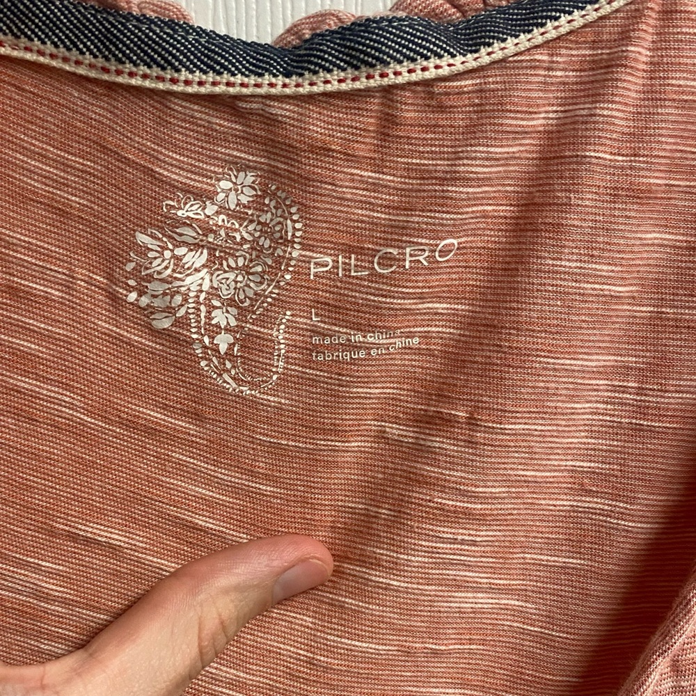 *SOLD Pilcro Anthropologie 100% Cotton Chrissy Babydoll Top Size Large - Picture 3 of 5